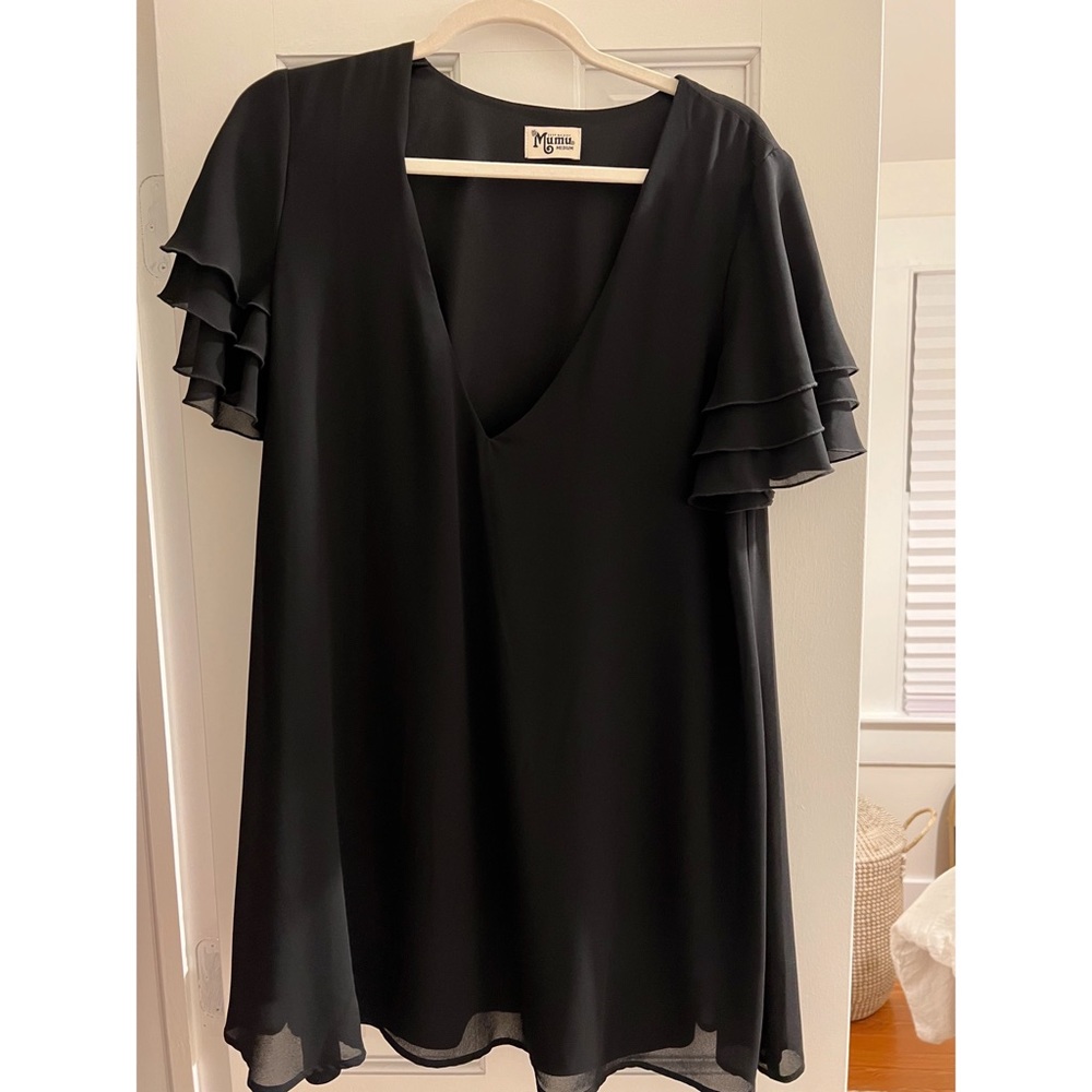 Black flutter sleeve Show Me Your Mumu dress